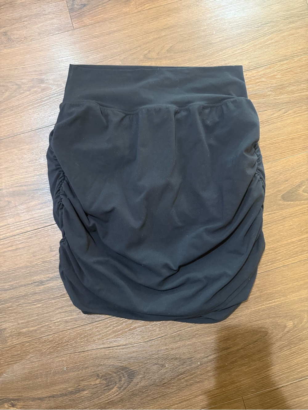 Athleta Black Ruched Mini Skirt